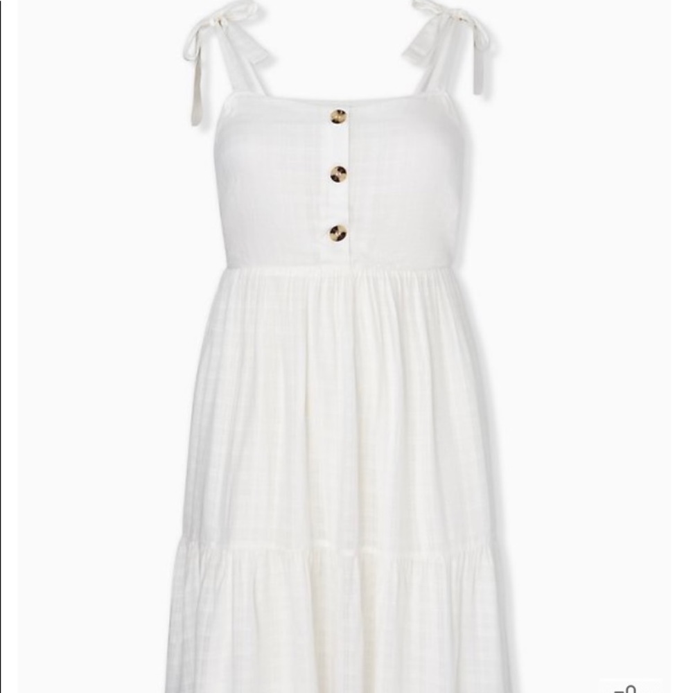 White linen summer dress